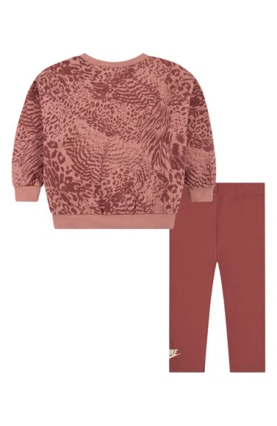 Nike Kids' Home Swoosh Sweatshirt & Sweatpants Set In Burgundy