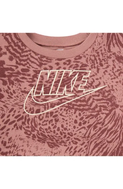 Nike Kids' Home Swoosh Sweatshirt & Sweatpants Set In Burgundy