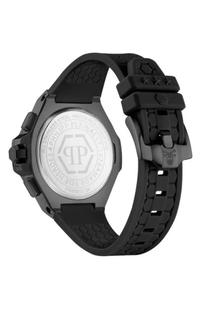 Philipp Plein Chrono Royal Crystal Silicone Strap Watch, 42mm