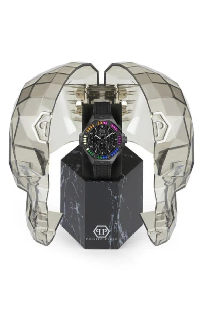 Philipp Plein Chrono Royal Crystal Silicone Strap Watch, 42mm