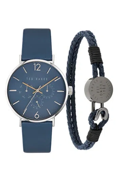 Ted Baker Phylipa Leather Strap Multifunction Watch & Bracelet Set