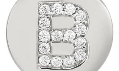 Suzy Levian Cubic Zirconia Initial Disc Pendant Necklace