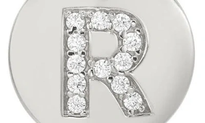 Suzy Levian Cubic Zirconia Initial Disc Pendant Necklace