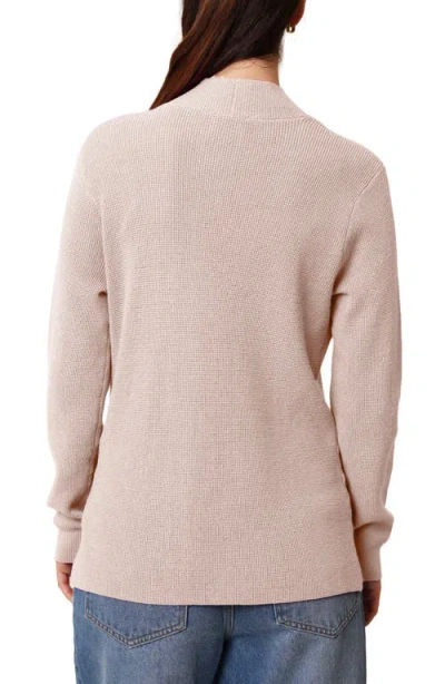Cyrus Open Front Waffle Cardigan In Neutral