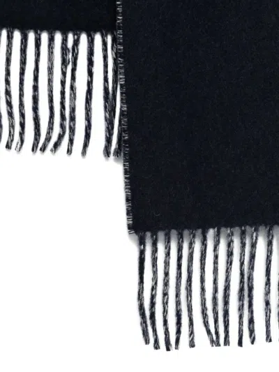 Jacquemus Brushed Finish Fringe Detailing Wraparound Scarf In Black