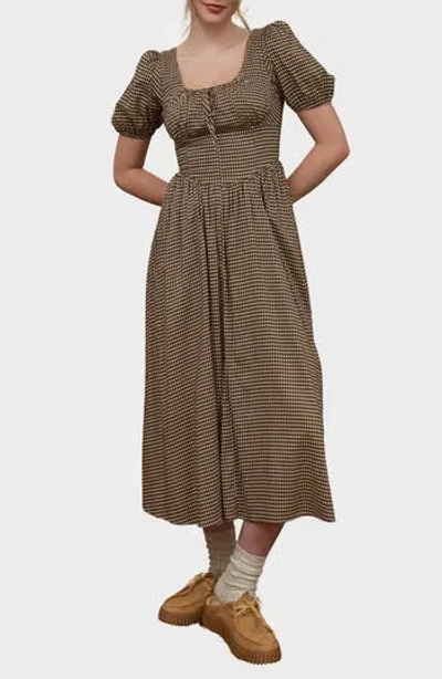 Blu Pepper Patterned Corset Milkmaid Dress