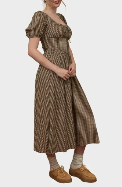 Blu Pepper Patterned Corset Milkmaid Dress