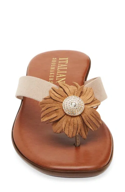 Italian Shoemakers Olaina Flower Sandal In Brown