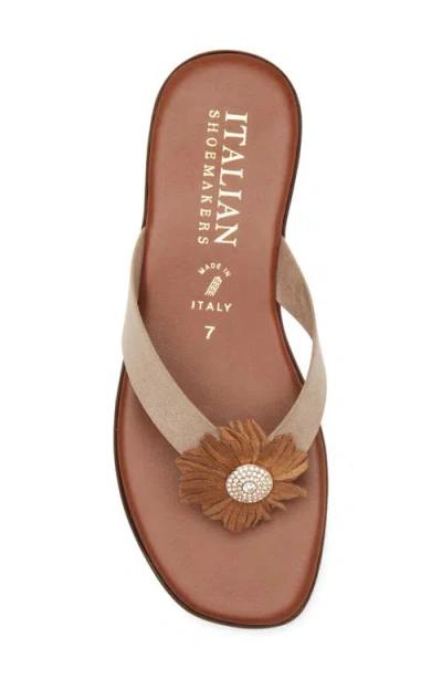 Italian Shoemakers Olaina Flower Sandal In Brown