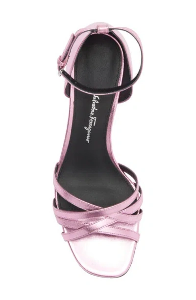 Ferragamo Flor Metallic Leather Sandal