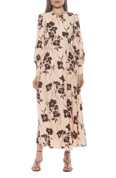 Alexia Admor Yesenia Long Sleeve Empire Waist Maxi Dress In Multi