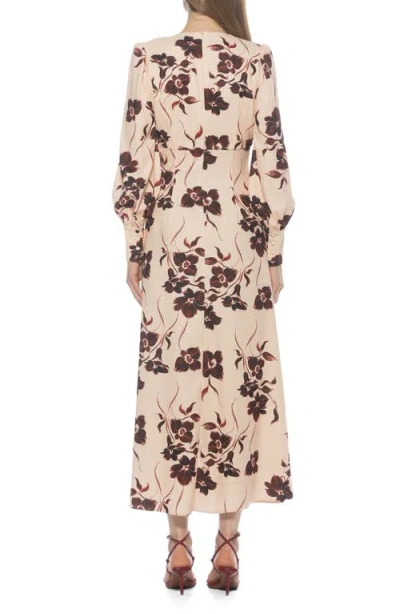 Alexia Admor Yesenia Long Sleeve Empire Waist Maxi Dress In Multi