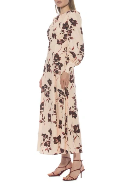 Alexia Admor Yesenia Long Sleeve Empire Waist Maxi Dress In Multi