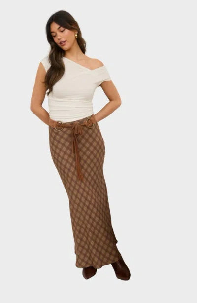 Blu Pepper Print Midi Skirt In Multi