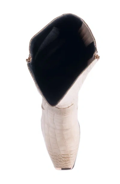 Ninety Union London Croc Embossed Knee High Boot