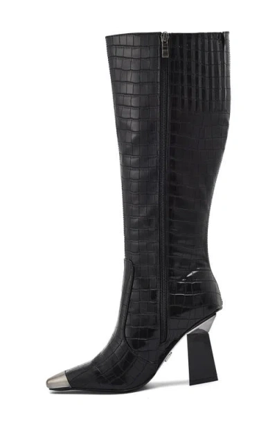 Ninety Union Jada Metal Cap Toe Tall Boot In Black