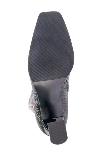 Ninety Union London Croc Embossed Knee High Boot