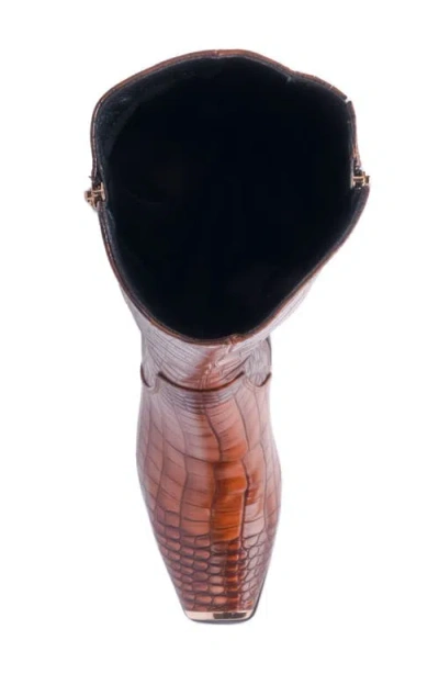 Ninety Union London Croc Embossed Knee High Boot