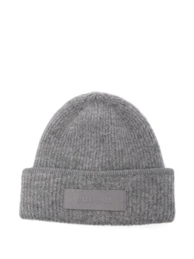 Jacquemus Le Bonnet Gros Grain In Gray