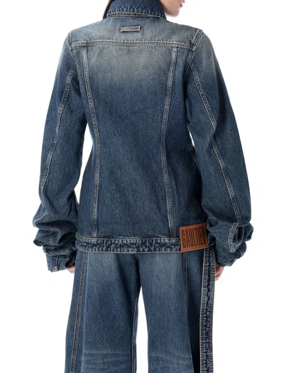 Jean Paul Gaultier Balloon-sleeve Denim Jacket In Blue