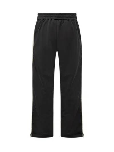 Palm Angels Side-stripe Track Pants In Black