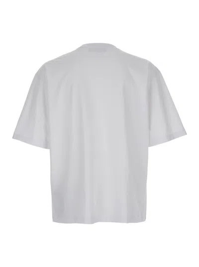 Dsquared2 White Round Neck T Shirt With Printed Maxi Logo On The Front And Heart Detail In Cotton Woman In White