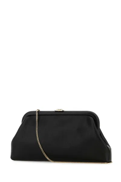 Jimmy Choo Black Leather Skylar Clutch