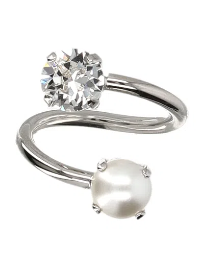 Justine Clenquet Annie Bypass Ring In Metallic