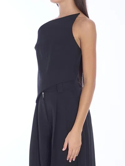 Alexander Wang Pointed Hem Top In Blue
