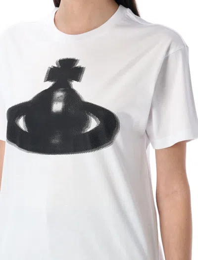 Vivienne Westwood Crew Neck Graphic Print Straight Hem In White