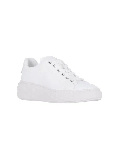 Jimmy Choo Low Top Sneakers With Textured Sole In White