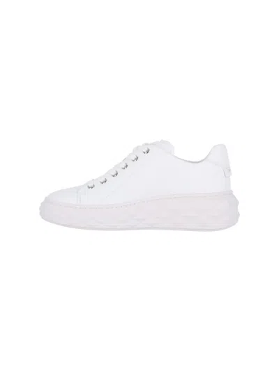 Jimmy Choo Low Top Sneakers With Textured Sole In White