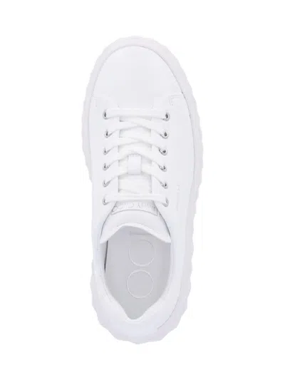 Jimmy Choo Low Top Sneakers With Textured Sole In White