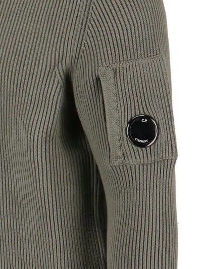 C.p. Company Crewneck Sweater With Arm Pocket And Ribbed Texture