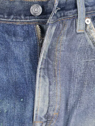 Our Legacy High Waist Wide Leg Distressed Jeans In Blue