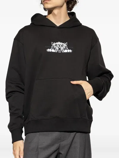 Kenzo Happy Tiger Hoodie In Black