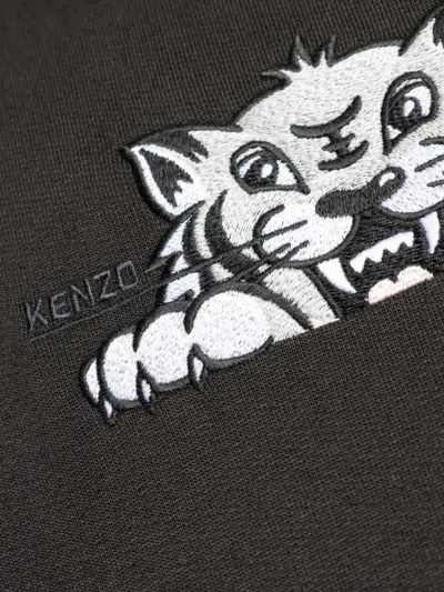 Kenzo Happy Tiger Hoodie In Black