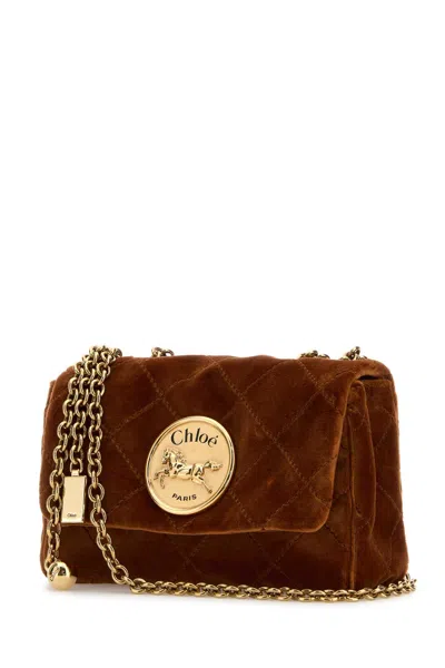 Chloé Caramel Velvet Small Chloã© Heritage Shoulder Bag