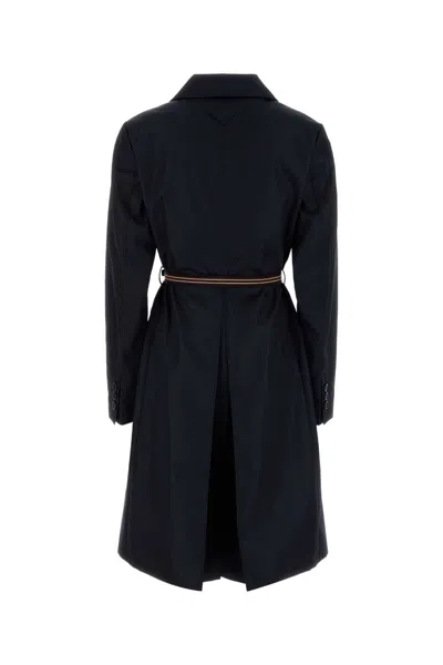 Prada Midnight Blue Re-nylon Trench Coat In Multi