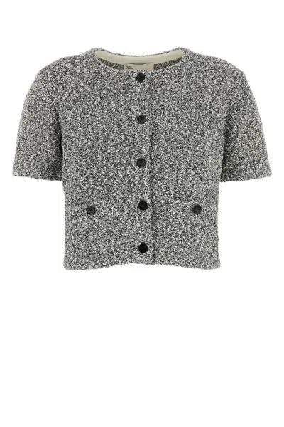 Tory Burch Two-tone Stretch Tweed Cardigan