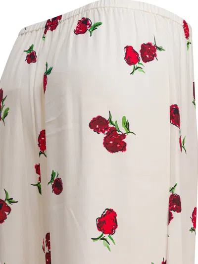 Khaite Mindy Printed Twill Wide-leg Pants In Multi