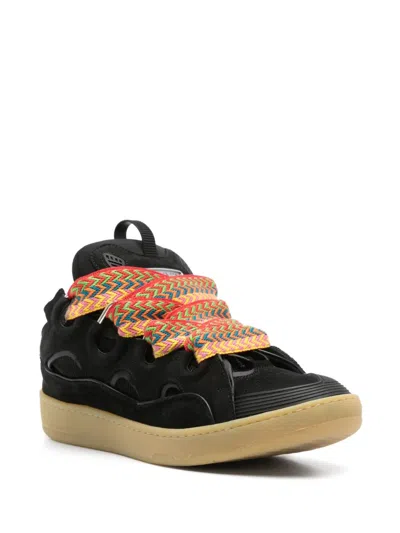 Lanvin Suede Leather Curb Sneakers