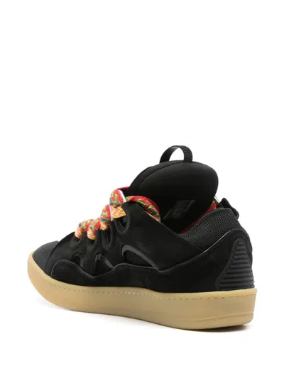 Lanvin Suede Leather Curb Sneakers