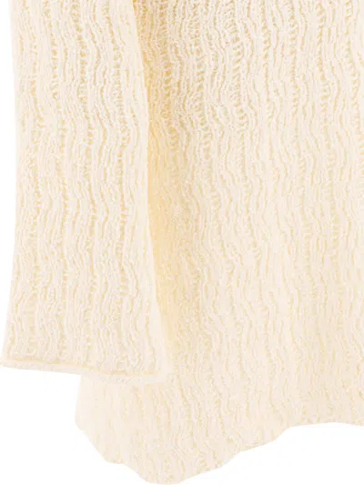 Loulou Studio Textured Fabric Long Sleeves Round Neckline Dress In Neutral