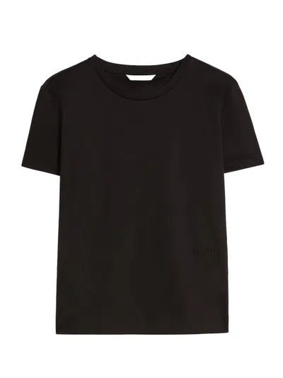 Max Mara Black Cotton T-shirt In Black