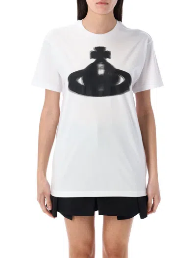 Vivienne Westwood Crew Neck Graphic Print Straight Hem In White