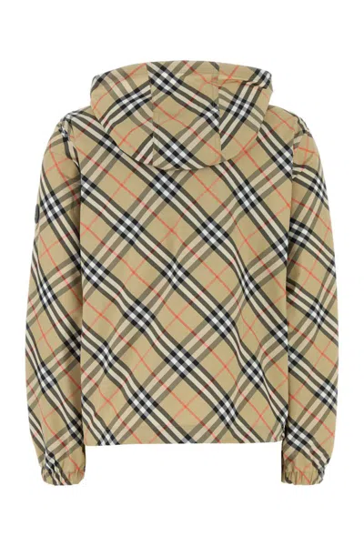 Burberry Archivio Check Waterproof Jacket In Brown