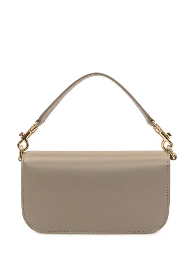 Dolce & Gabbana 3.5 Leather Taupe Crossbody Bag In Gray