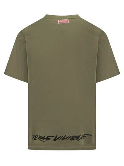 Kenzo Miu Miu White Poplin Mini Dress In Green