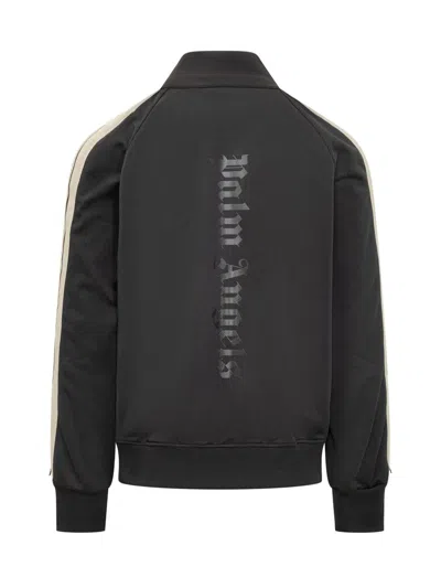 Palm Angels Zip-up Track Jacket In Black